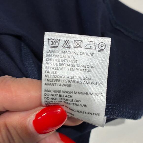 Carven Navy Blue Long Sleeve Exposed Stitching Midi Dress XS - Picture 4 of 8